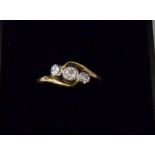 18ct gold diamond ring approx 0.30 ct size L/M