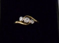 18ct gold diamond ring approx 0.30 ct size L/M