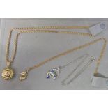 2 18ct gold necklaces total weight 9.8 g