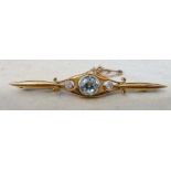 15ct gold Edwardian diamond and blue top