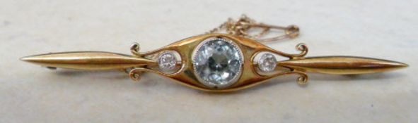 15ct gold Edwardian diamond and blue top