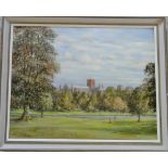 Oil on board of St Albans Abbey by Frank