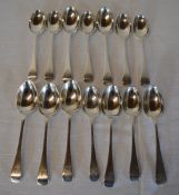 14 silver teaspoons, total weight 12oz