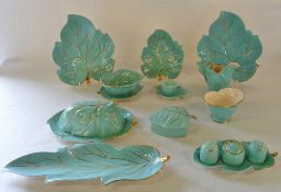 Selection of Carlton ware leaf design ce