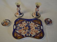 5pc of Imari style ceramics including tr