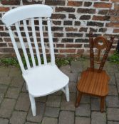 Painted farmhouse chair & a mahogany Wel