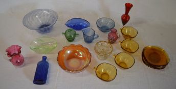 Various coloured glass including cranber