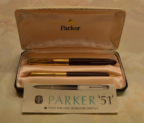 Parker 51 pen & pencil cased set