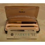 Parker 51 pen & pencil cased set