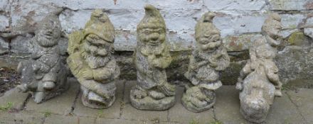 5 concrete garden gnomes