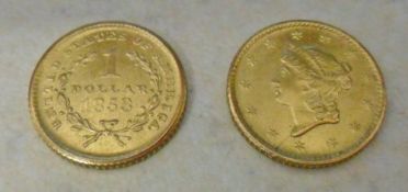 United States of America gold one dollar