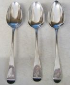 3 silver monogrammed dessert spoons Lond