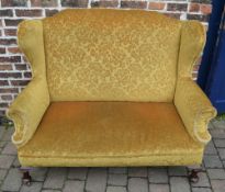 Upholstered 2 seater settee with cabriol