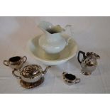 Ceramic toilet jug & bowl and lustre cer