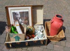 Large trunk of ceramics including Wedgwo