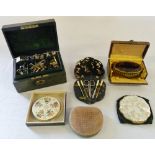 Various compacts inc Stratton, jewellery