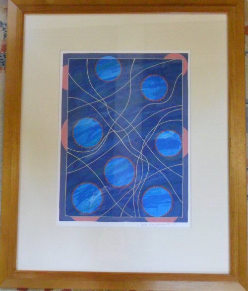 Abstract lithograph print entitled ' Req