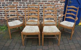 6 Ercol ladder back chairs including 2 c