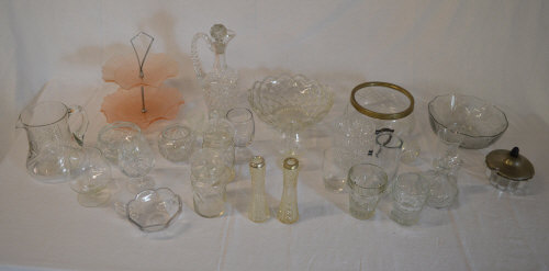 Glassware including an orange glass cake