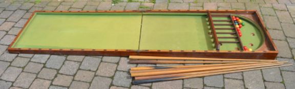 Folding bar billiards game with 8 cues &