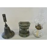 Masthead lamp, brass bell & glass lamp