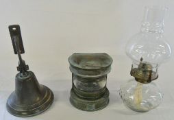 Masthead lamp, brass bell & glass lamp