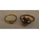 18ct gold ring & 14 ct gold rings, total
