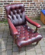 Victorian upholstered open arm chair