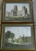 Pair of prints of Durham cathedral