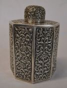 Tea canister, tested as low grade silver