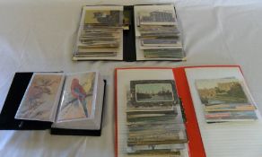 Postcard albums inc Birds and topographical