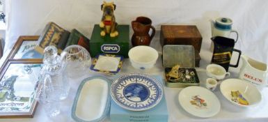 Various items inc Wedgwood, glass decant