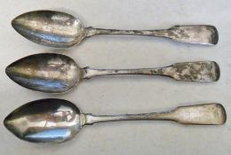 3 silver teaspoons Edinburgh 1816 weight