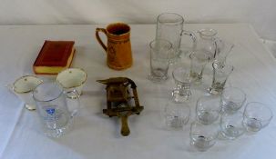 Various Masonic items inc toasting glass