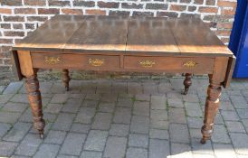 Victorian drop leaf table on turned legs