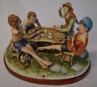 Large Capodimonte figure of 4 boys playi