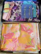 Assorted vintage fabric (box and suitcas