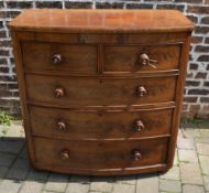 Victorian mahogany bow fronted chest of