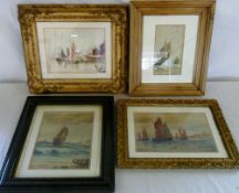 Various watercolours of sailing boats