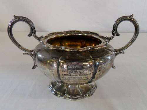 Silver two handled bowl inscribed ' Pres