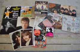 6 Beatles LP's, 4 Beatles photos circa 1