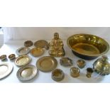 Assorted brass ware inc Buddha and large