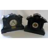 2 Victorian slate mantle clocks (AF)