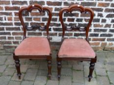 Pair Victorian balloon back chairs