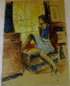 Oil painting 'seated lady by window' by