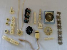 Selection of jewellery inc ivory elephan