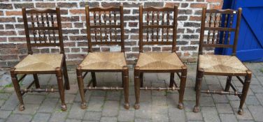 4 bobbin back rush seat chairs