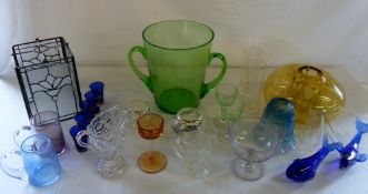 Various glass ware inc light shade and t