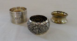 3 silver napkin rings Birmingham 1939, 1