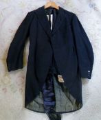 Vintage 2 piece black morning suit, bow